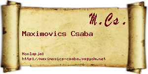 Maximovics Csaba névjegykártya
