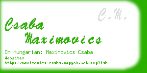 csaba maximovics business card